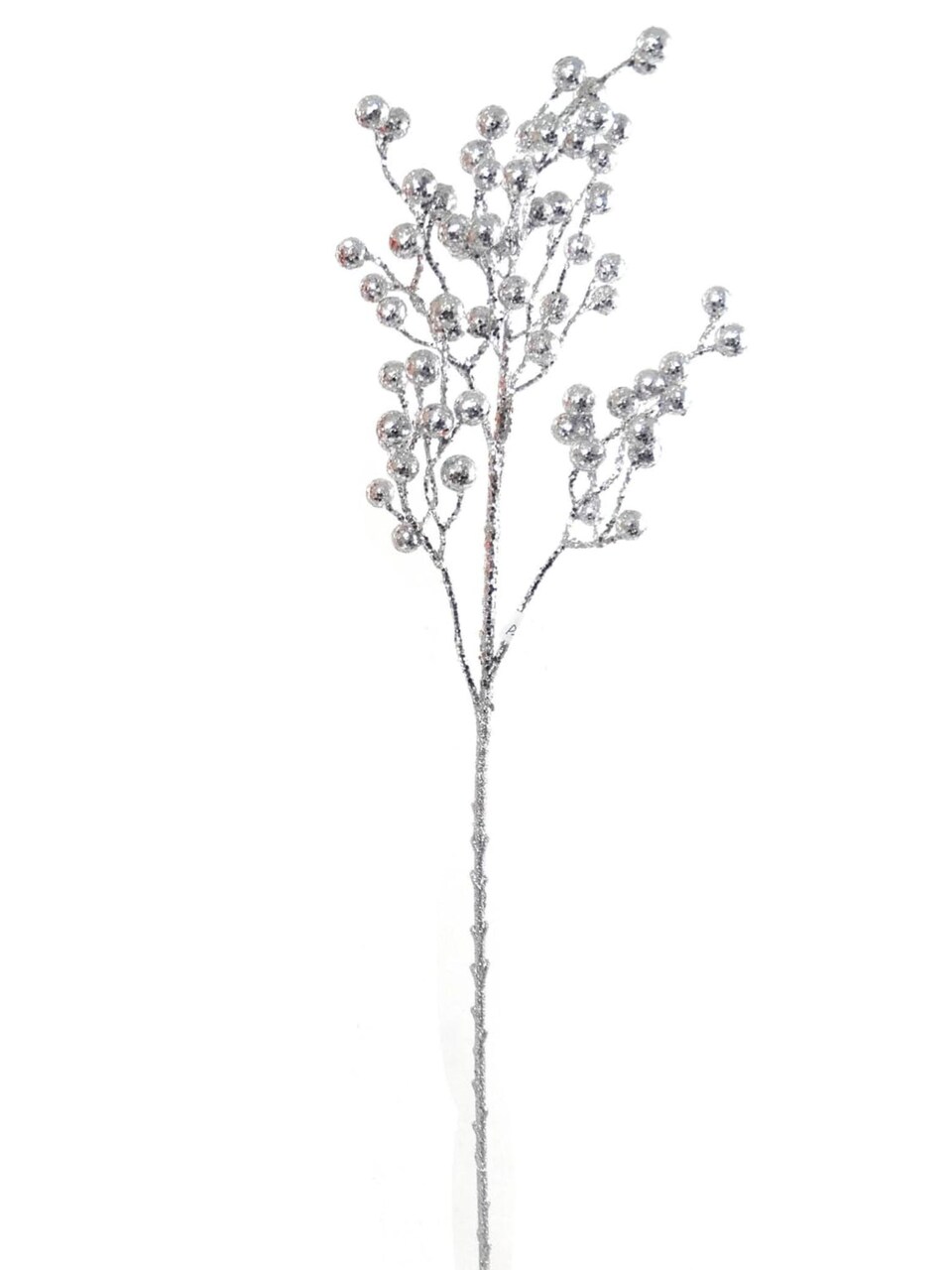 26" Silver Glitter Ball Spray - Set of 2, Sparkling Holiday Accents, Ideal for Christmas Decor & Floral Arrangements - Perfect for Home, Office - 2024 Christmas Collection, Floral Home by Artificial Flowers